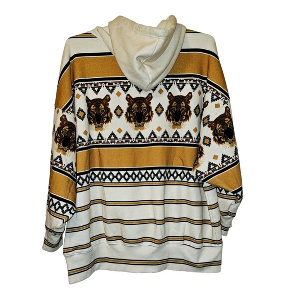 Free People Movement Sprint To The Finish Printed Hoodie Tiger Print Sz L - Picture 4 of 10